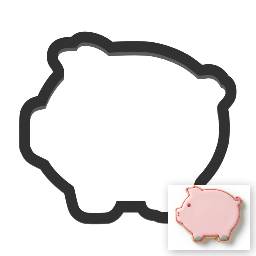 Piggy Bank Cookie Cutter with Easy Push Design — main photo