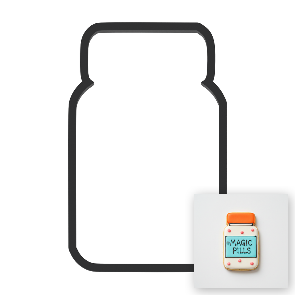 Pill Bottle Cookie Cutter with Easy Push Design — main photo