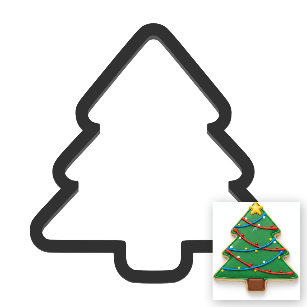 Pine Christmas Tree Cookie Cutter with Easy Push Design — main photo