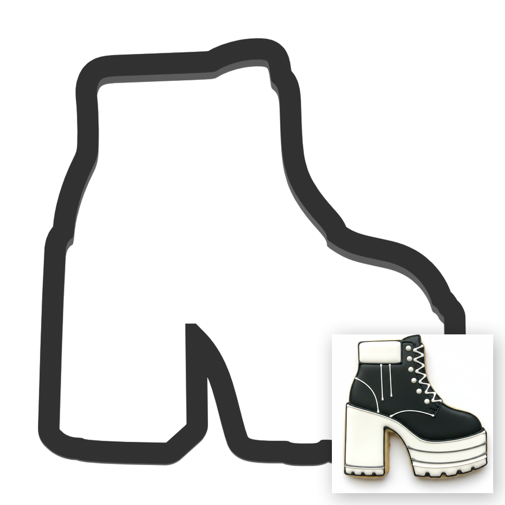Platform Shoe Cookie Cutter with Easy Push Design — main photo