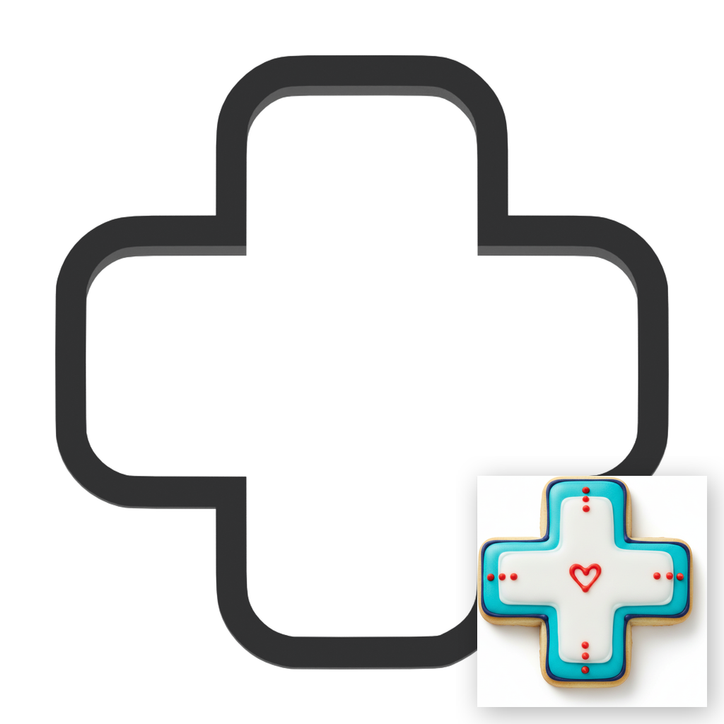 Plus Sign Cookie Cutter with Easy Push Design — main photo