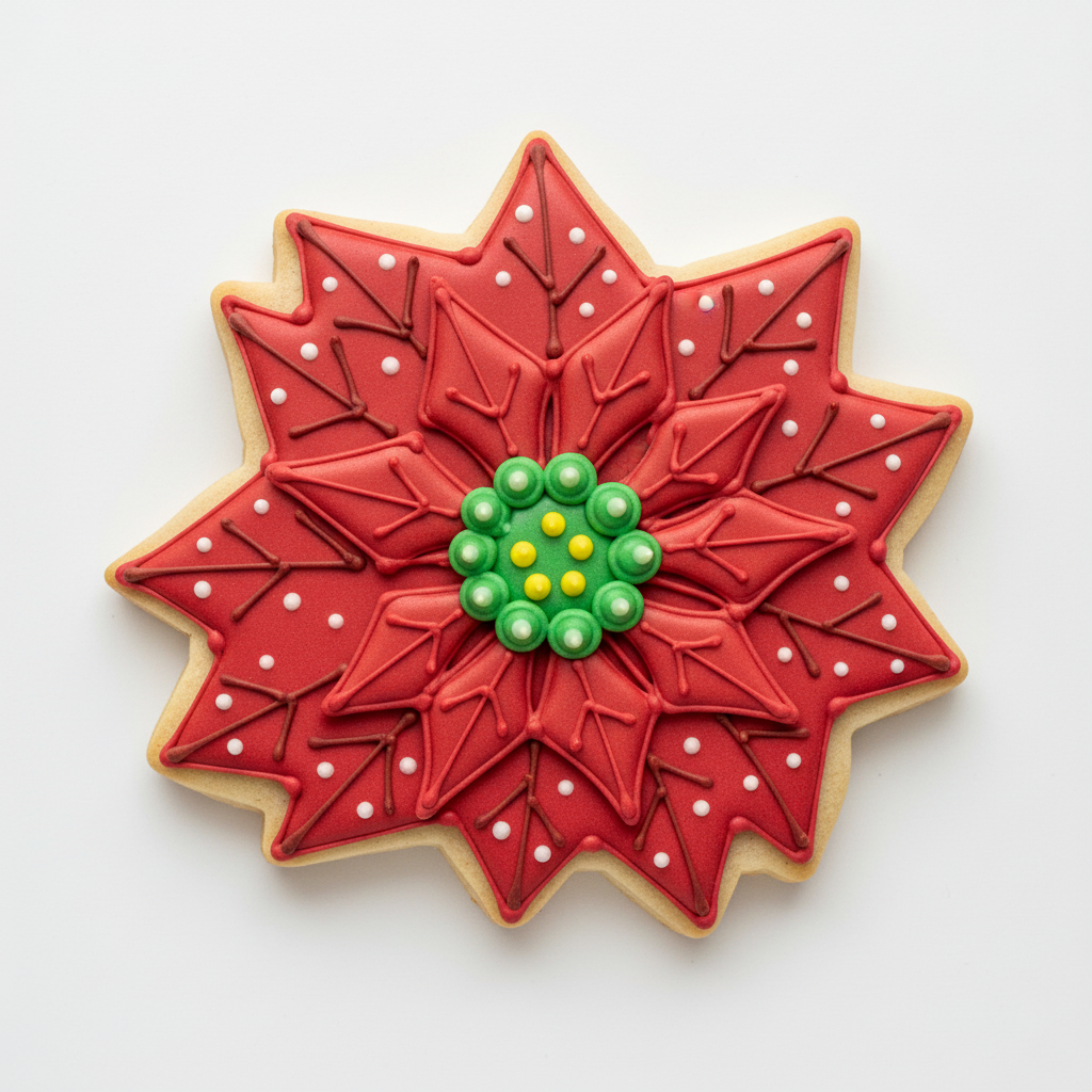Poinsettia Flower Cookie Cutter with Easy Push Design — photo 2