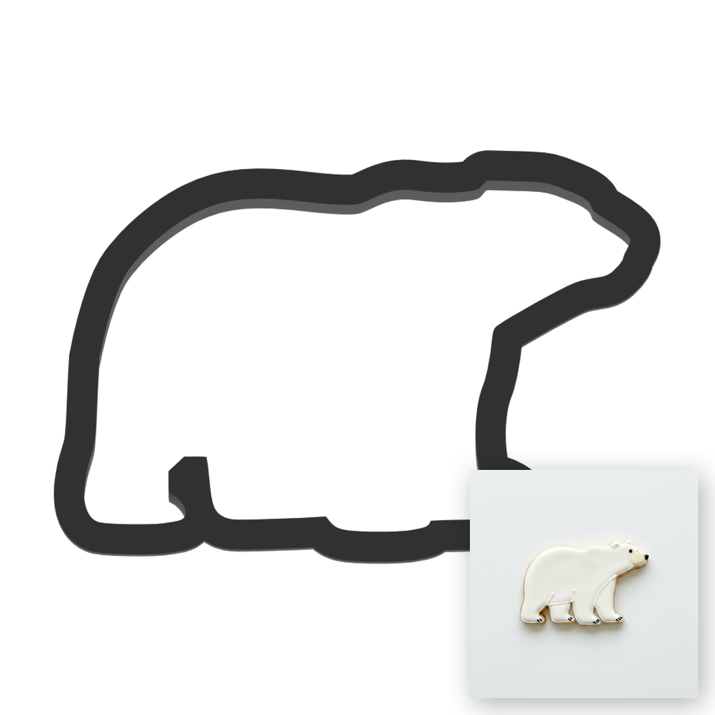 Polar Bear Cookie Cutter with Easy Push Design — main photo