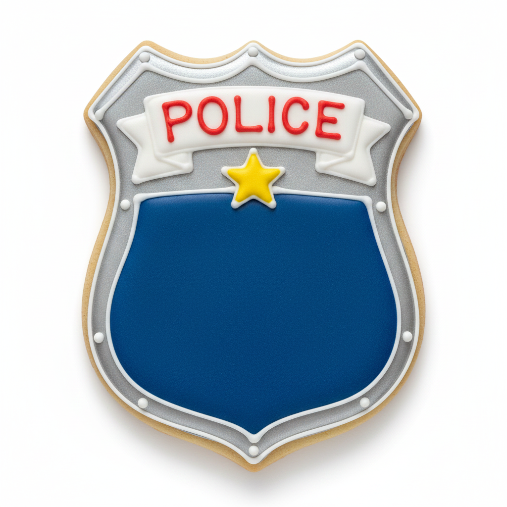 Police Badge Cookie Cutter with Easy Push Design — photo 2