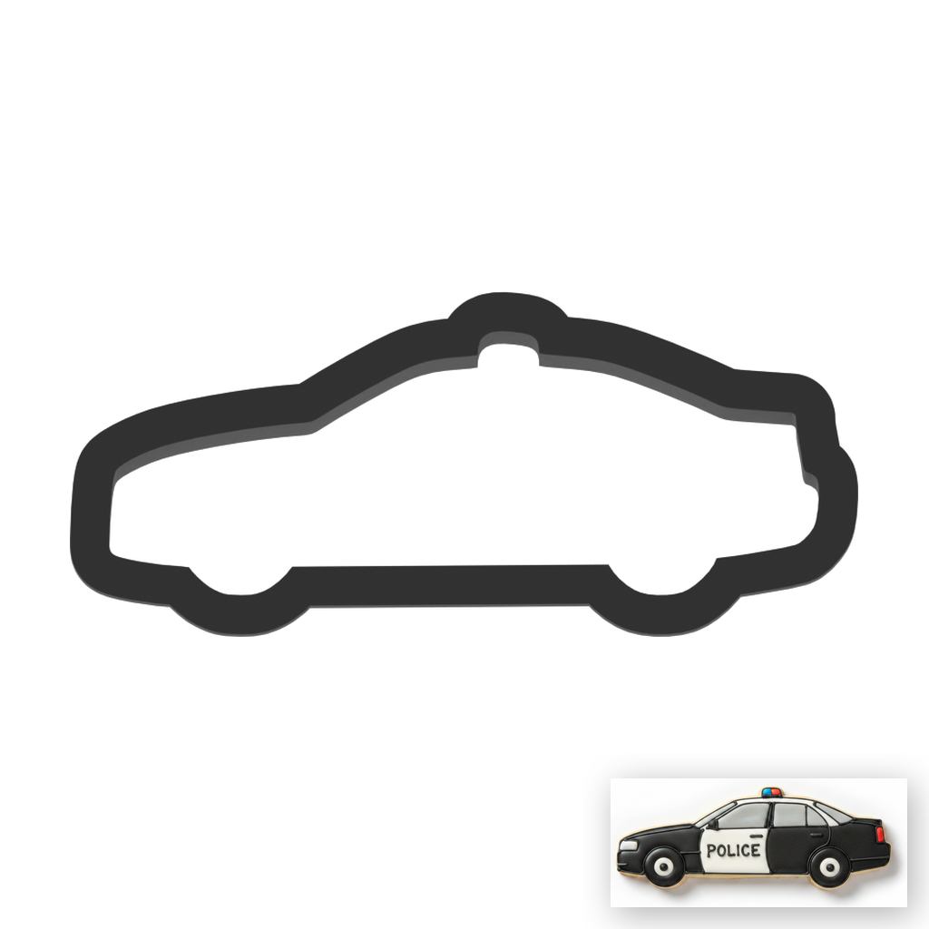 Police Car Cookie Cutter with Easy Push Design — main photo