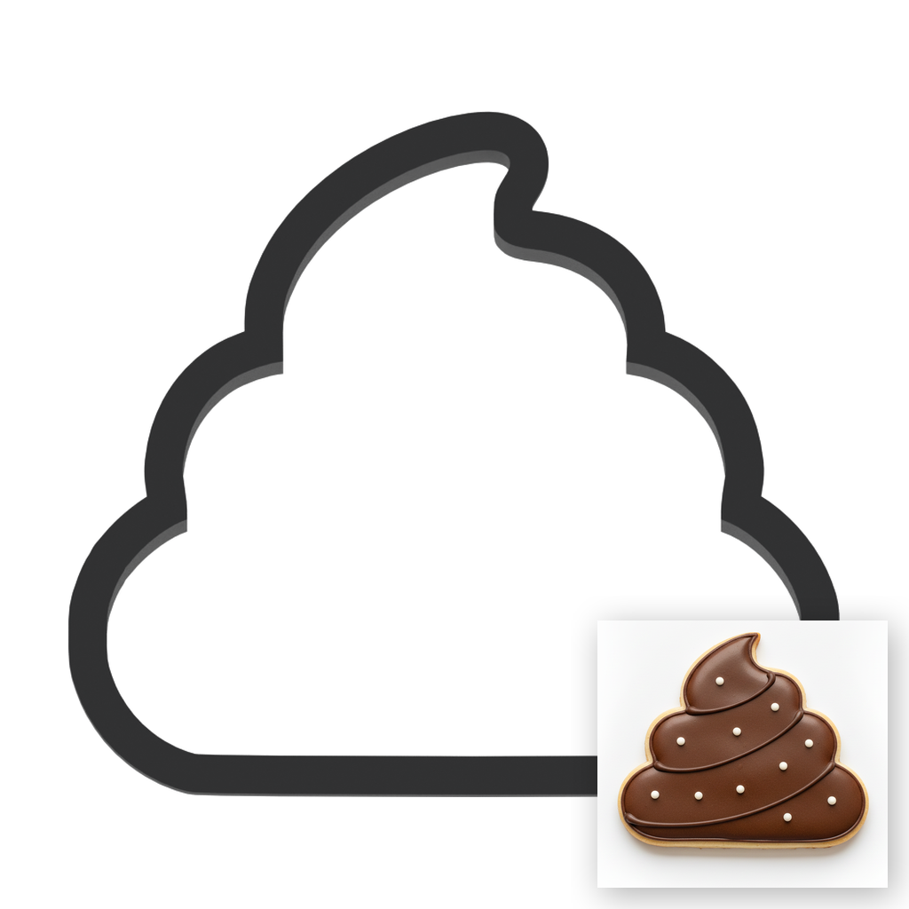 Poop Cookie Cutter with Easy Push Design — main photo