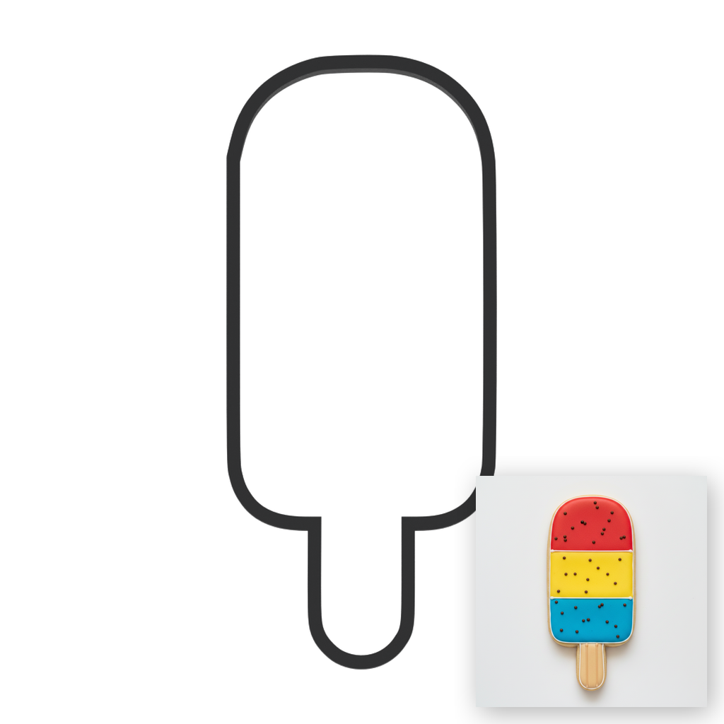 Popsicle Cookie Cutter with Easy Push Design — main photo
