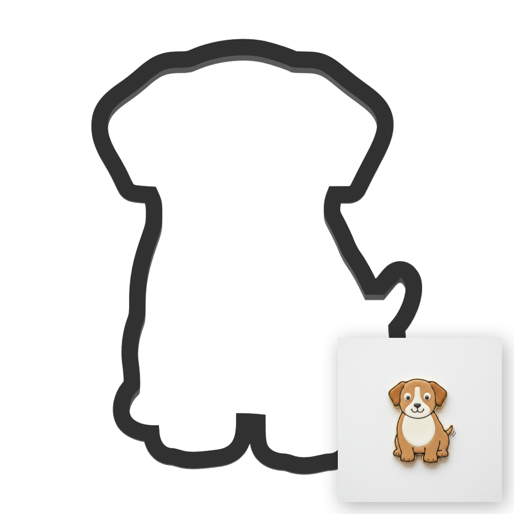 Puppy Dog Cookie Cutter with Easy Push Design — main photo