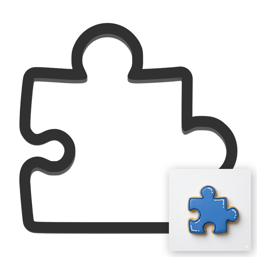 Puzzle Piece Cookie Cutter with Easy Push Design — main photo