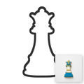 Queen Chess Piece Cookie Cutter with Easy Push Design — main photo