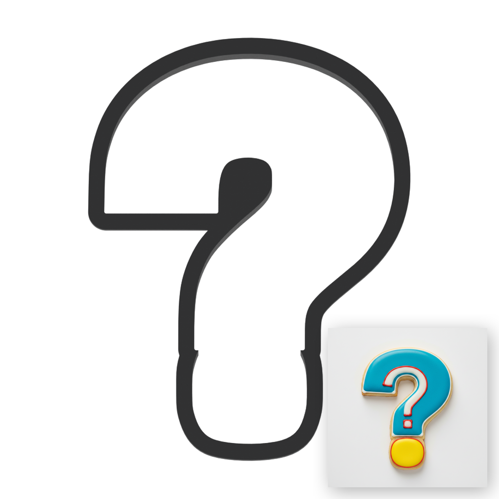 Question Mark Cookie Cutter with Easy Push Design — main photo
