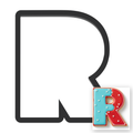 R Capital Block Letter Cookie Cutter with Easy Push Design — main photo