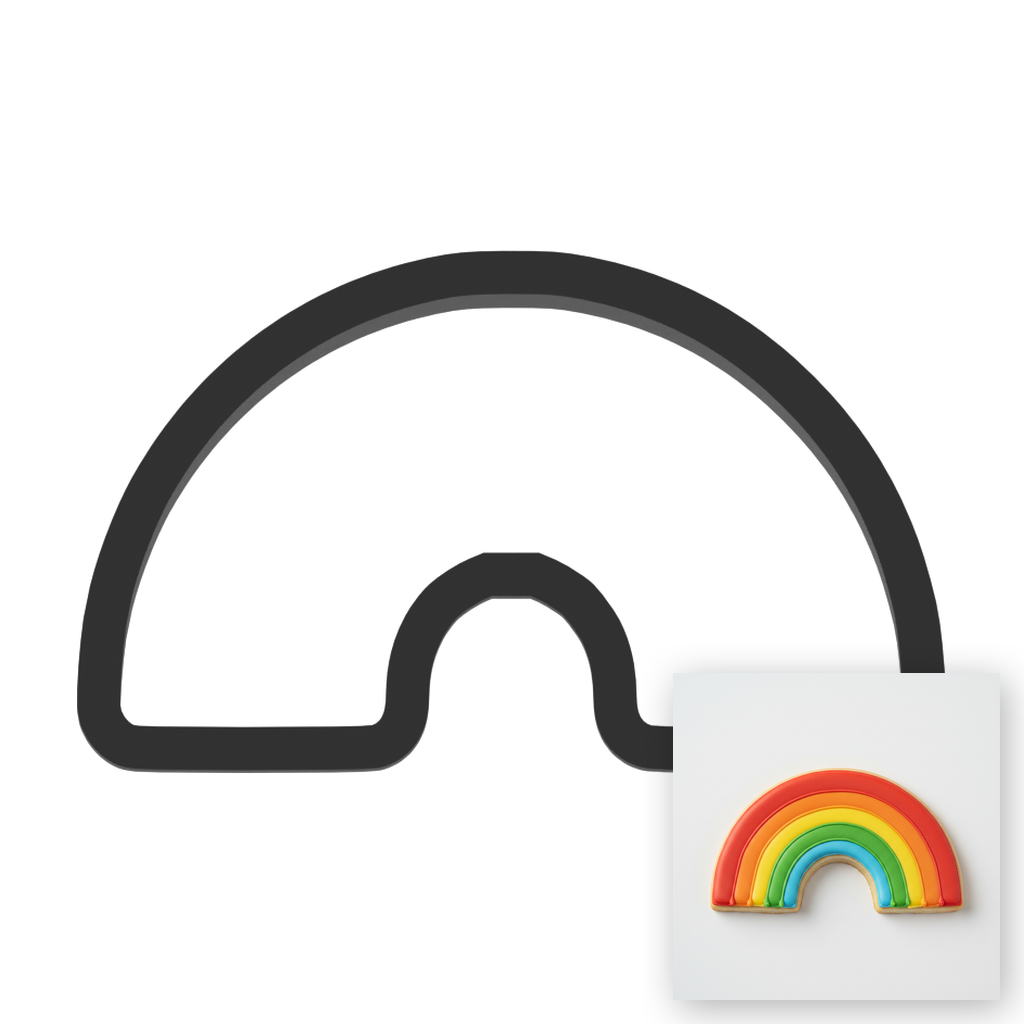 Rainbow Cookie Cutter with Easy Push Design — main photo