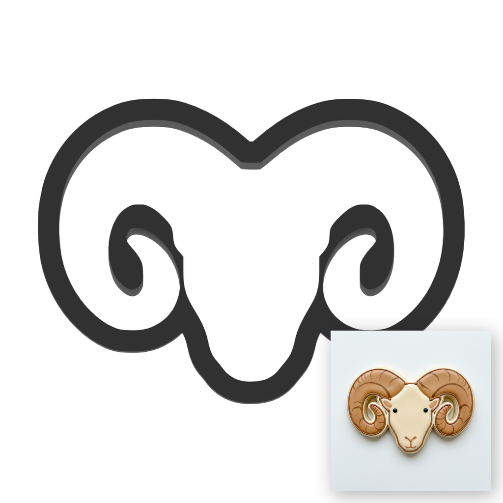 Ram Head Cookie Cutter with Easy Push Design — main photo