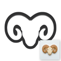 Ram Head Cookie Cutter with Easy Push Design — main photo
