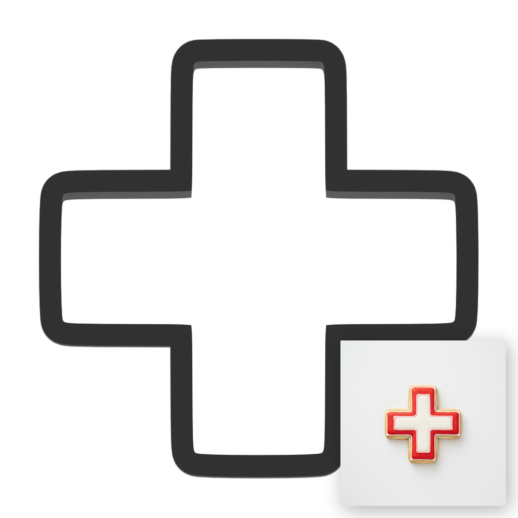 Red Cross Cookie Cutter with Easy Push Design — main photo