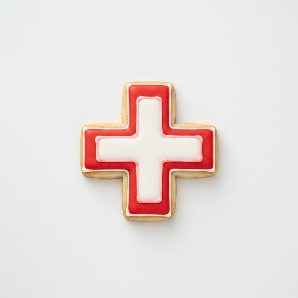 Red Cross Cookie Cutter with Easy Push Design — photo 2
