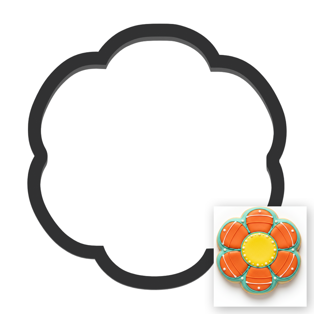 Retro Flower Cookie Cutter with Easy Push Design — main photo
