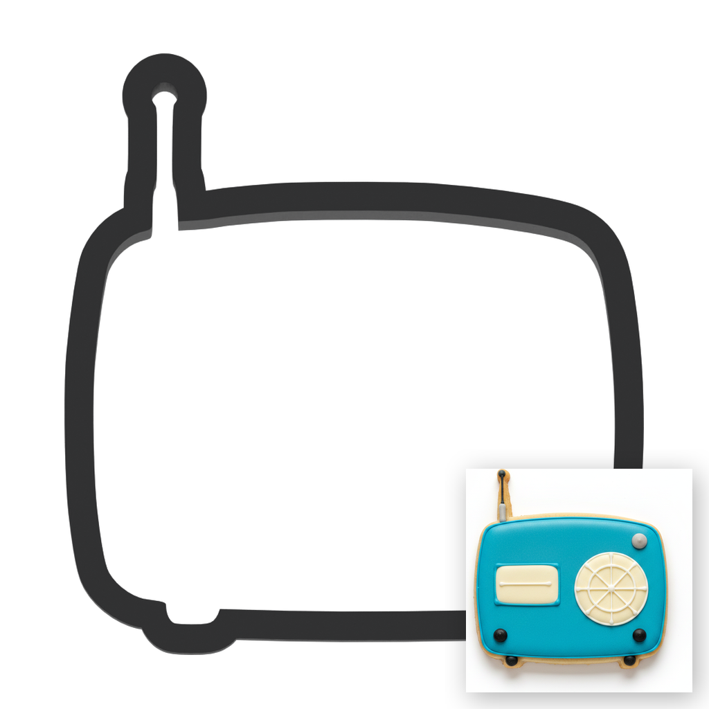 Retro Radio Cookie Cutter with Easy Push Design — main photo