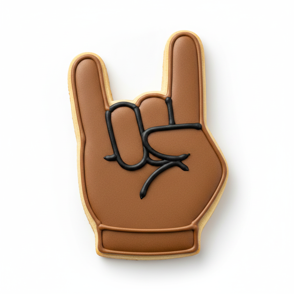 Rock On Music Fingers Cookie Cutter with Easy Push Design — photo 2