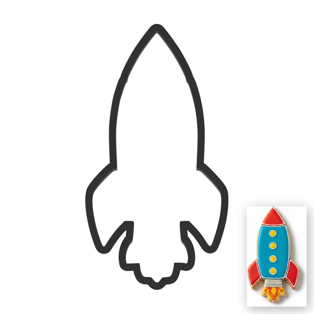 Rocket Ship Cookie Cutter with Easy Push Design — main photo