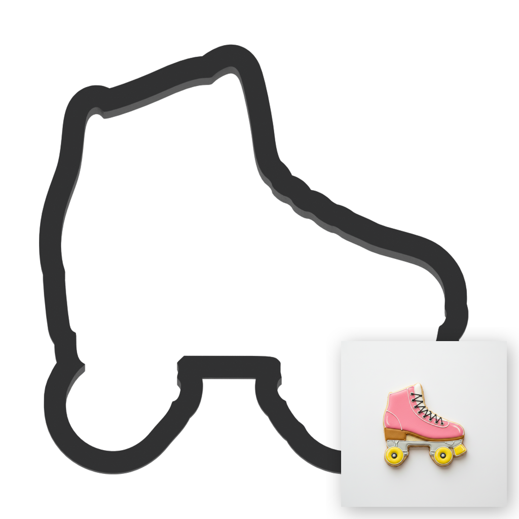 Roller Skates Cookie Cutter with Easy Push Design — main photo