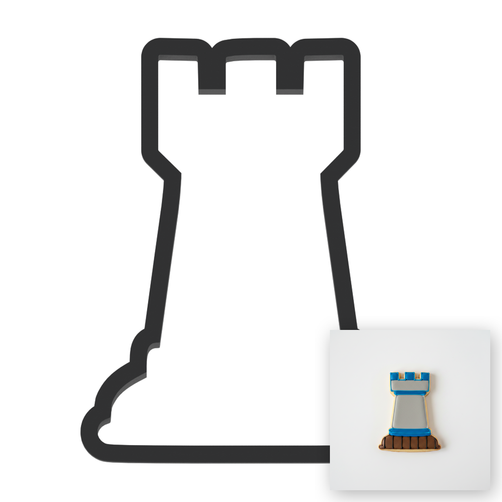 Rook Chess Piece Cookie Cutter with Easy Push Design — main photo