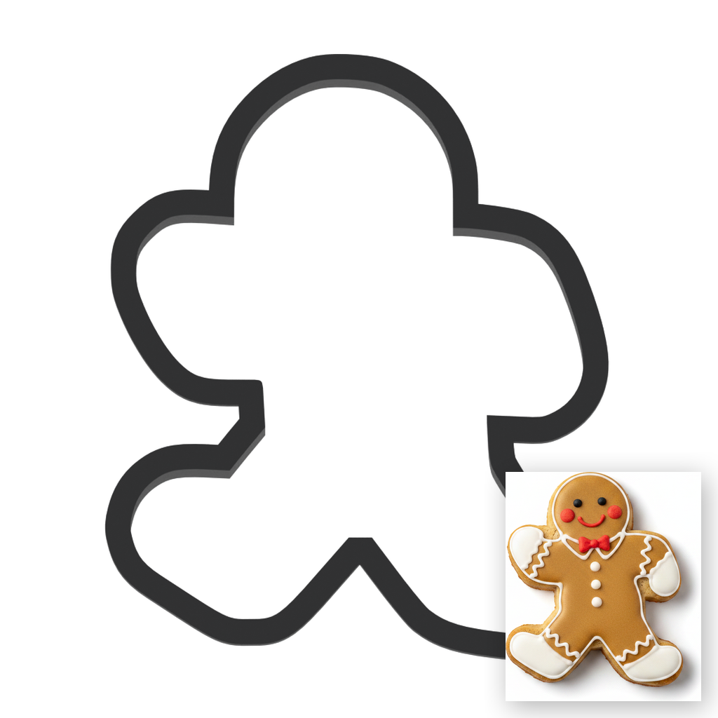 Running Gingerbread Man Cookie Cutter with Easy Push Design — main photo