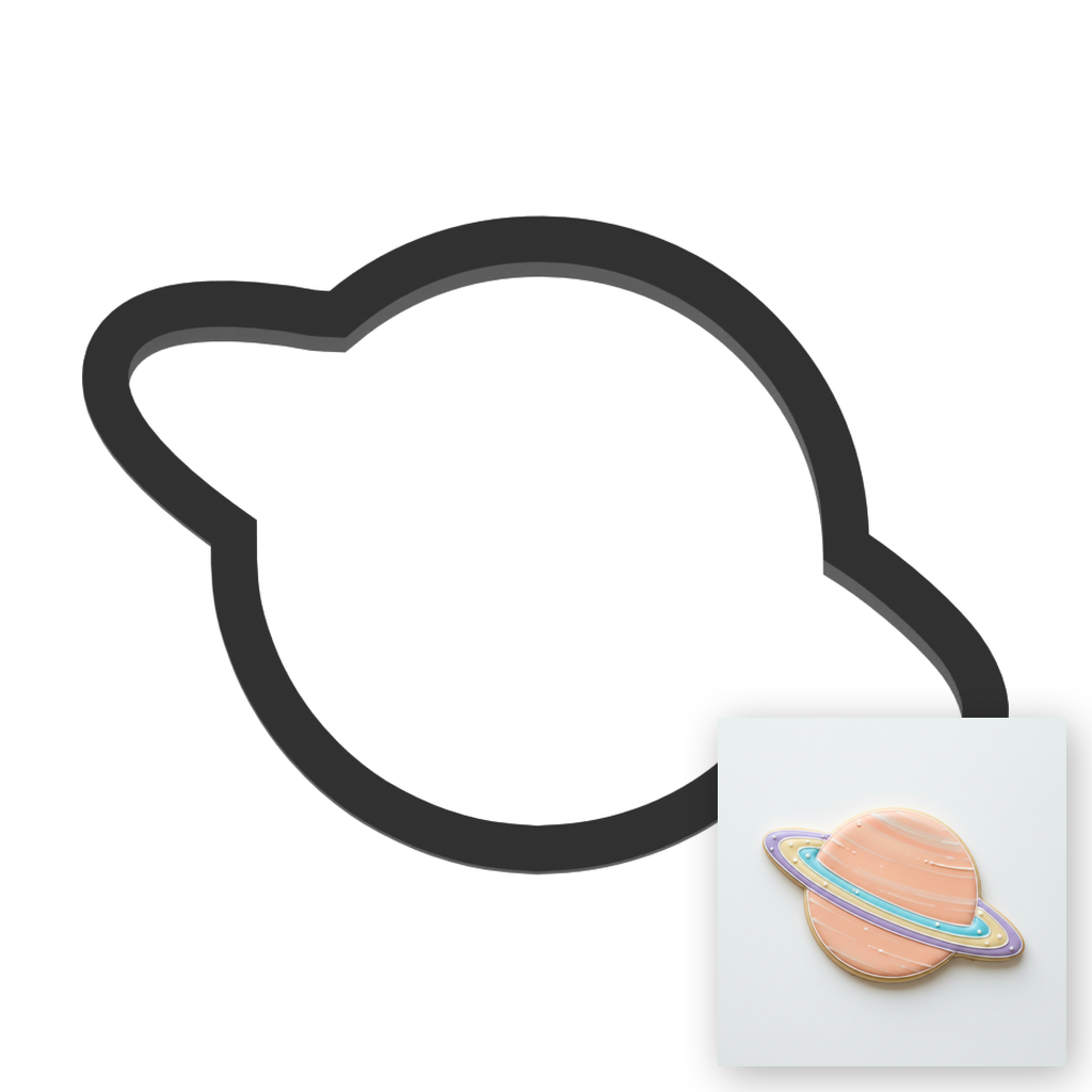Saturn Cookie Cutter with Easy Push Design — main photo