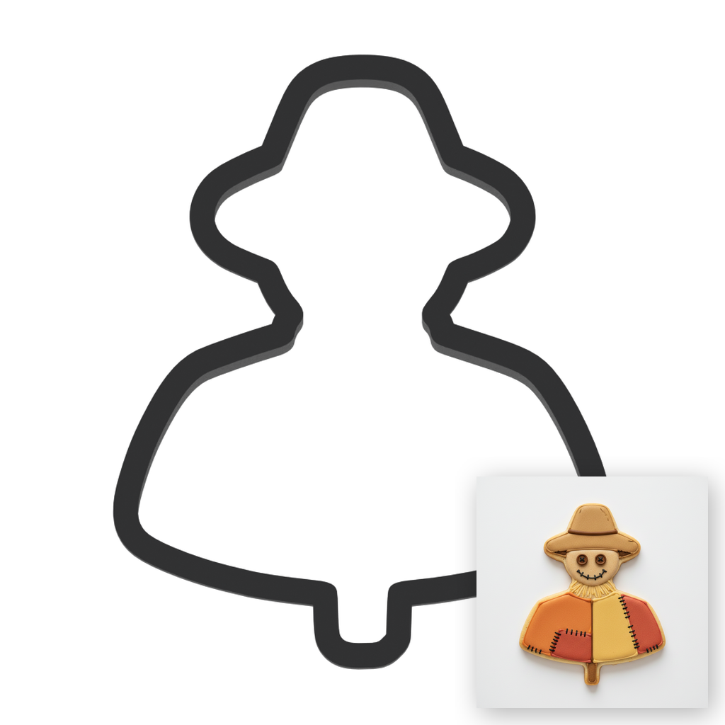 Scarecrow Bust Cookie Cutter with Easy Push Design — main photo