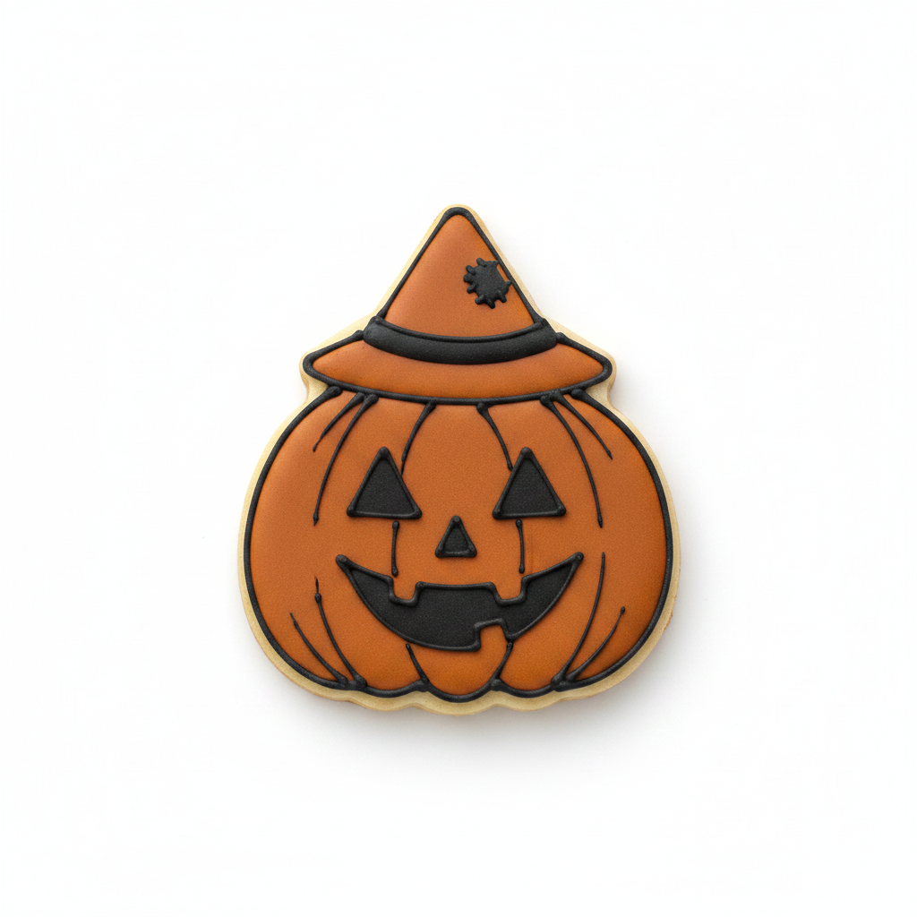 Scarecrow Head Pumpkin Cookie Cutter with Easy Push Design — photo 2