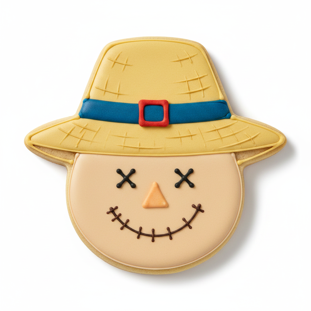 Scarecrow Head Round Cookie Cutter with Easy Push Design — photo 2