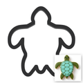 Sea Turtle Top View Cookie Cutter with Easy Push Design — main photo