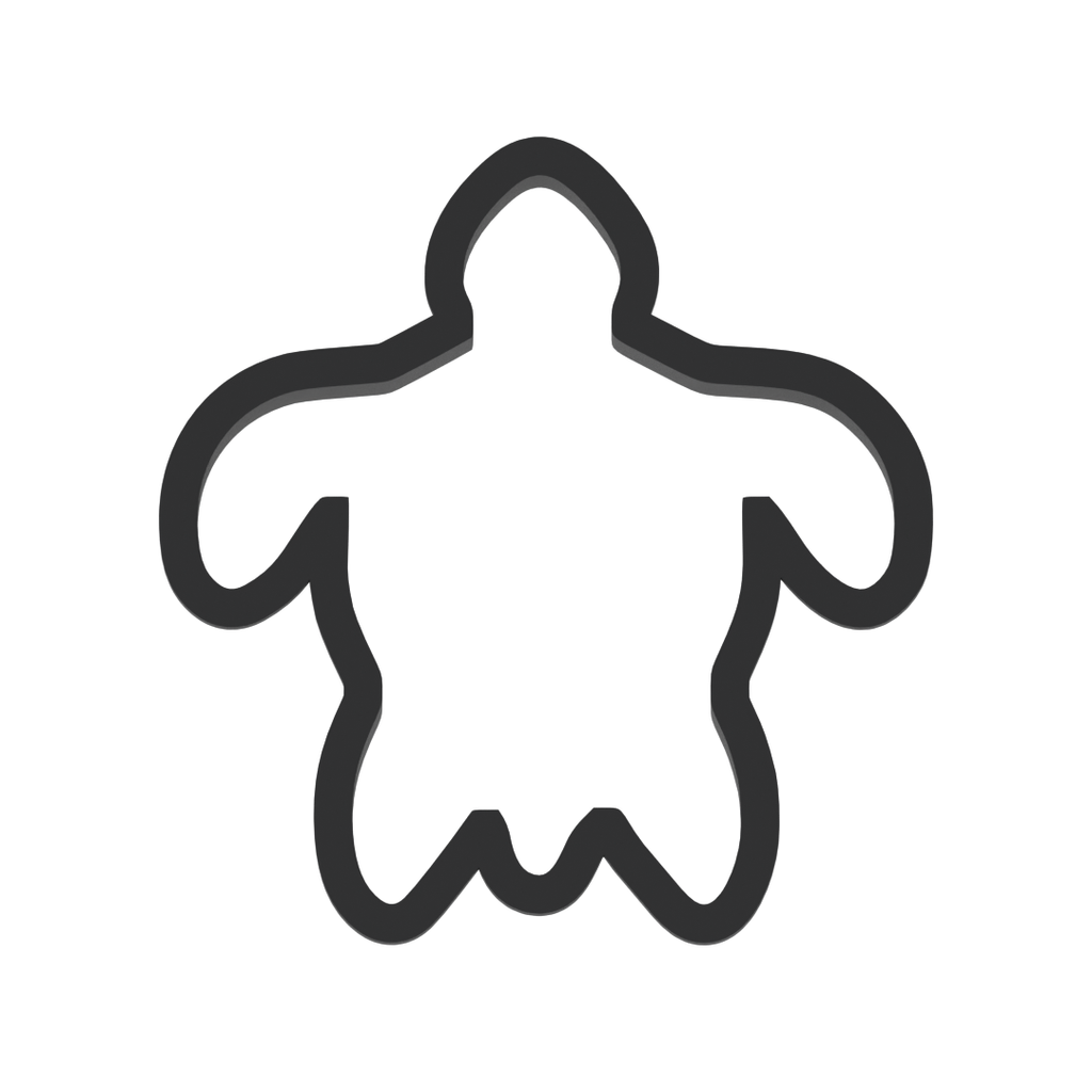 Sea Turtle Top View Cookie Cutter with Easy Push Design — photo 3