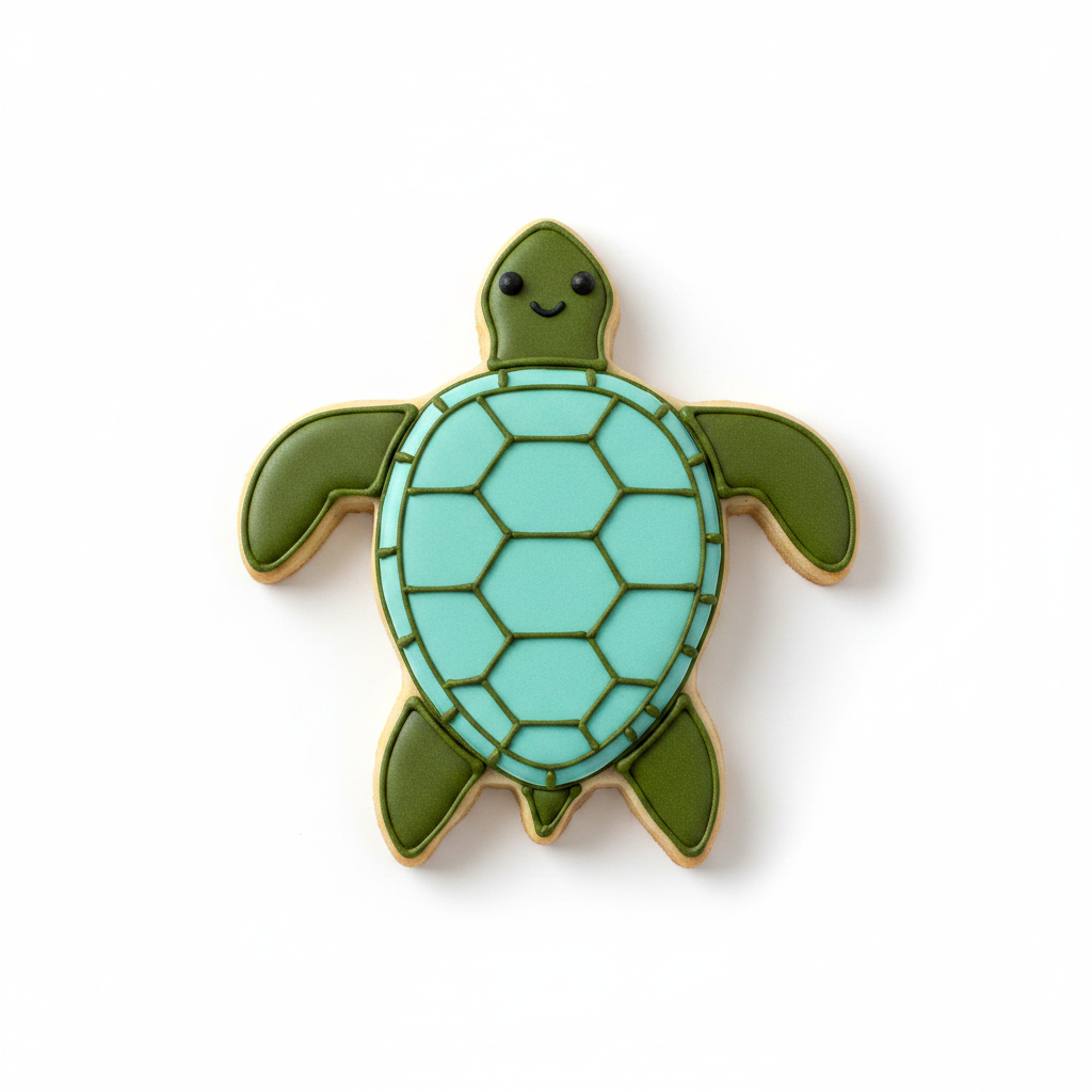 Sea Turtle Top View Cookie Cutter with Easy Push Design — photo 2