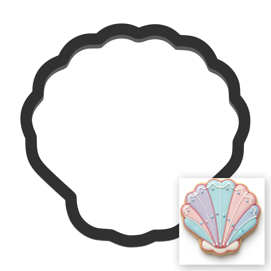 Seashell Cookie Cutter with Easy Push Design — main photo