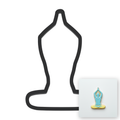 Seated Mountain Yoga Pose Cookie Cutter with Easy Push Design — main photo