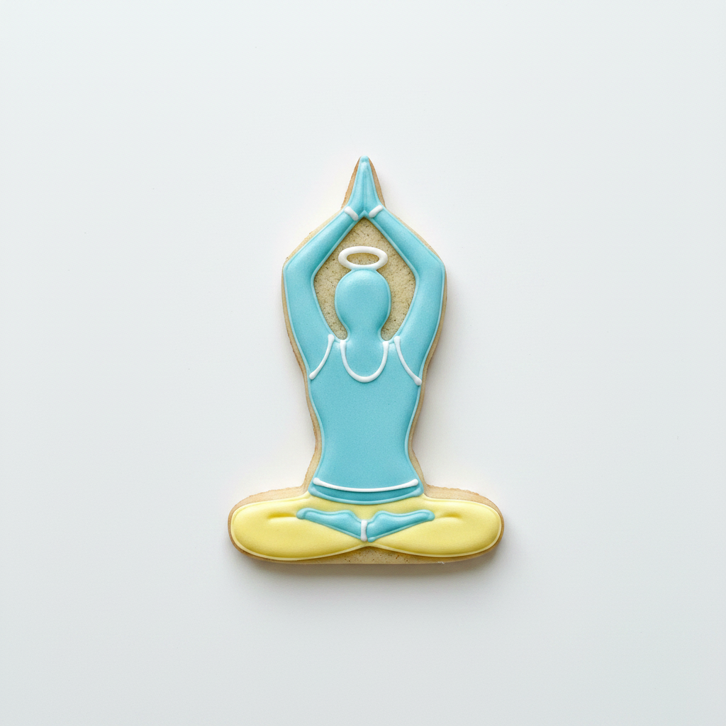 Seated Mountain Yoga Pose Cookie Cutter with Easy Push Design — photo 2