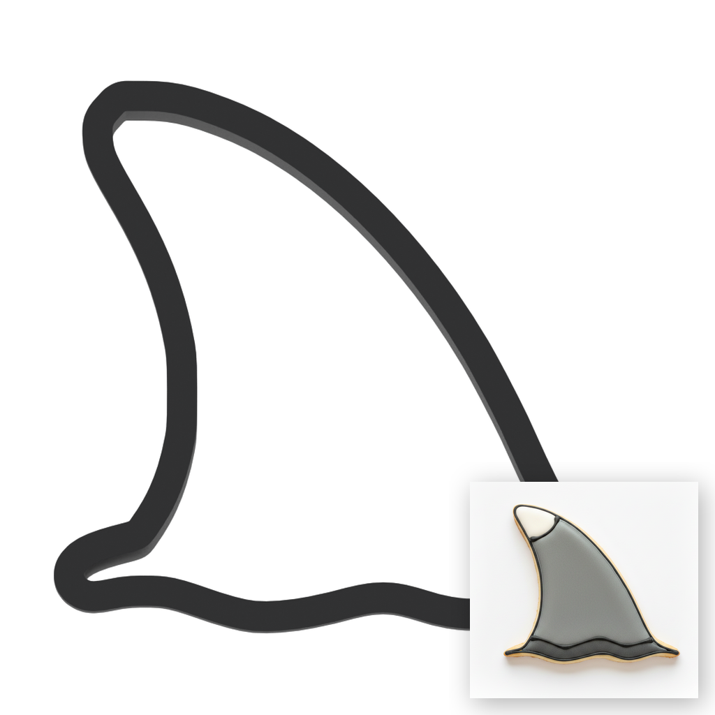 Shark Fin Cookie Cutter with Easy Push Design — main photo