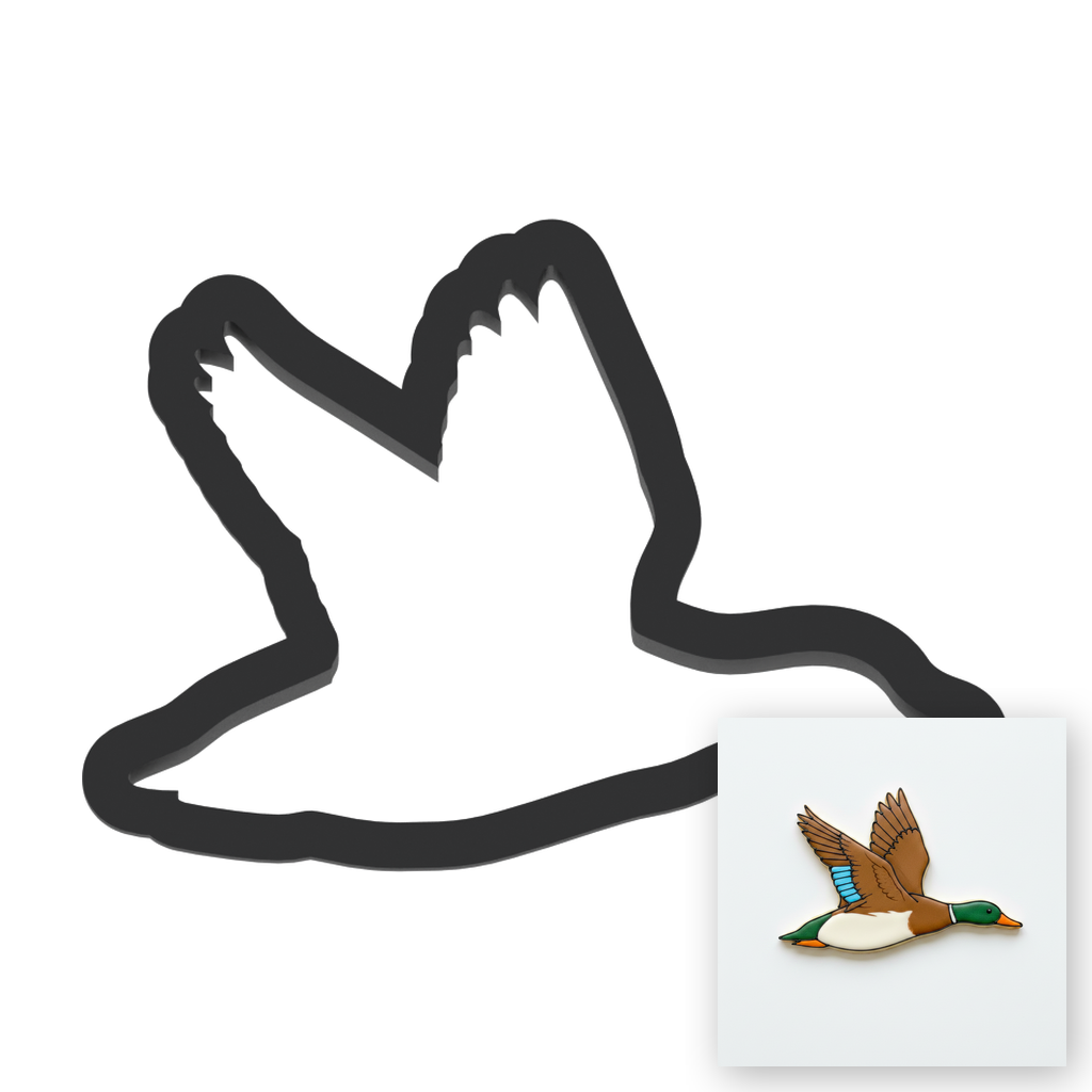 Side Flying Duck Cookie Cutter with Easy Push Design — main photo