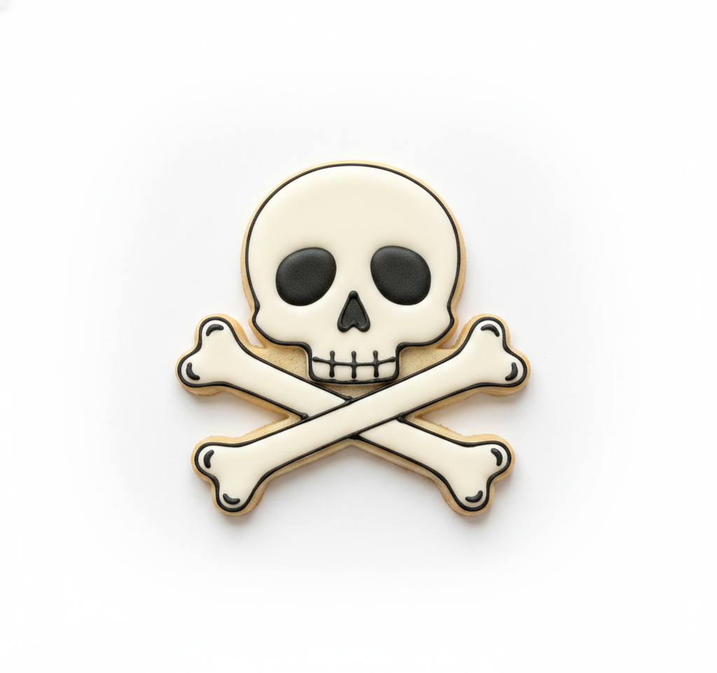 Skull And Crossbones Halloween Cookie Cutter with Easy Push Design — photo 2