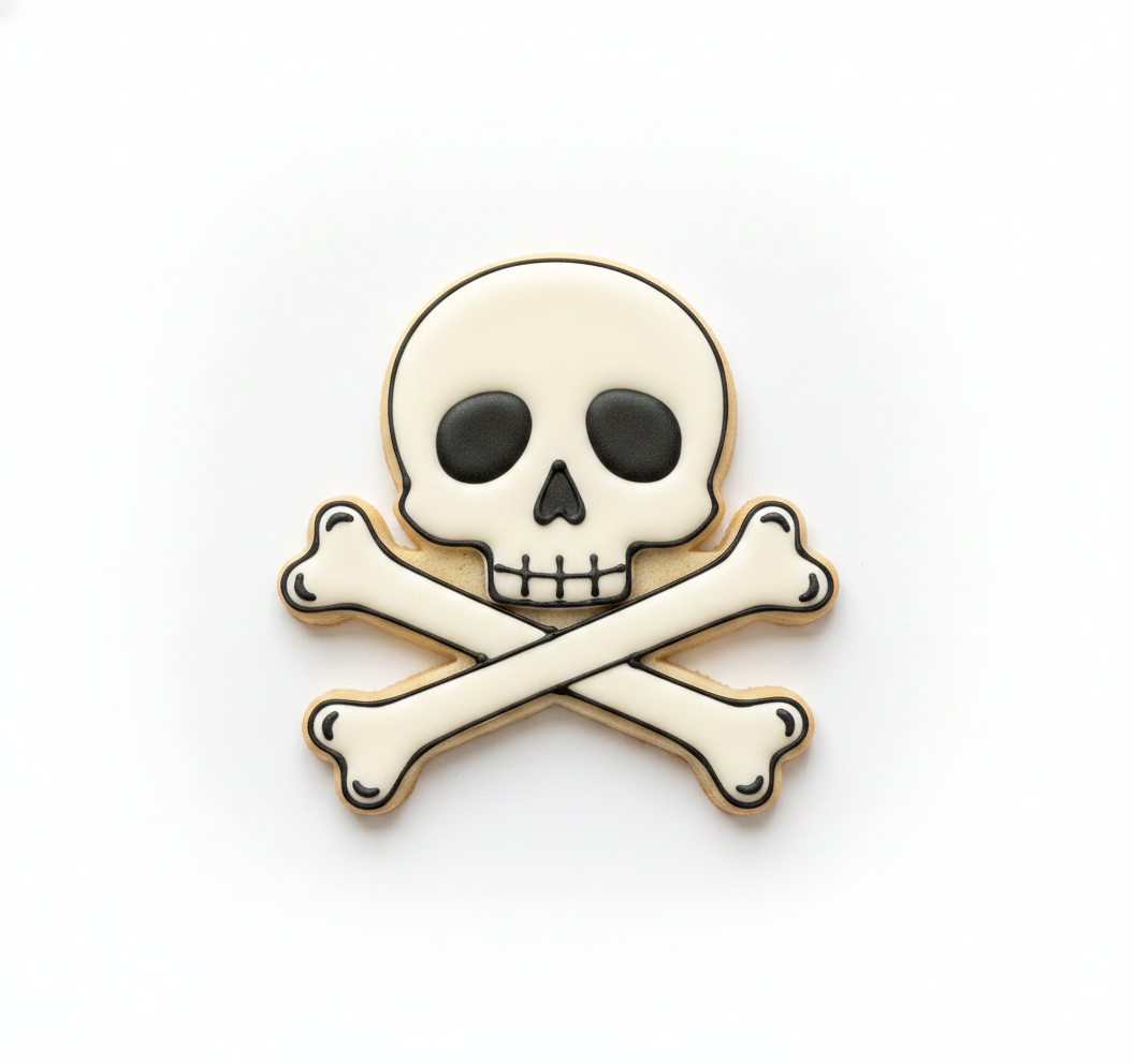 Skull And Crossbones Halloween Cookie Cutter with Easy Push Design — photo 2