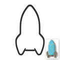 Space Rocket Cookie Cutter with Easy Push Design — main photo