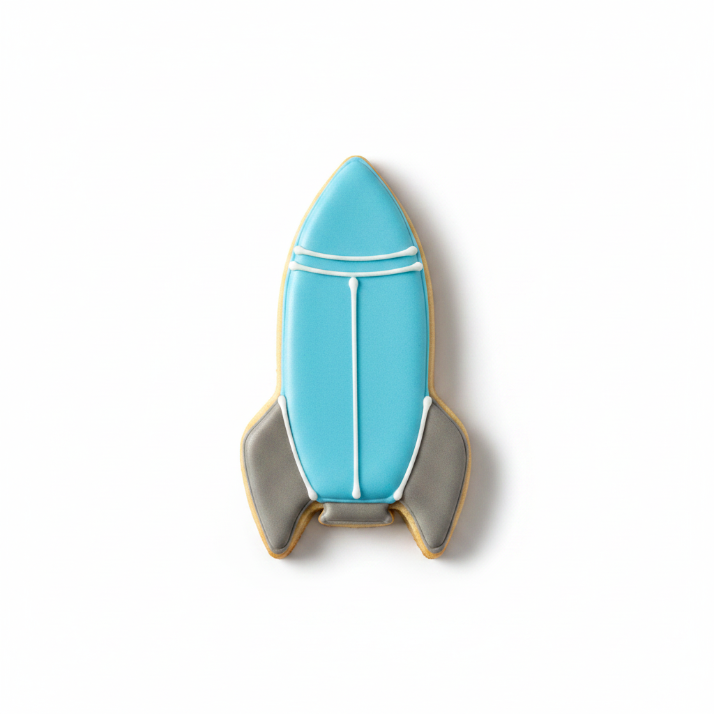 Space Rocket Cookie Cutter with Easy Push Design — photo 2