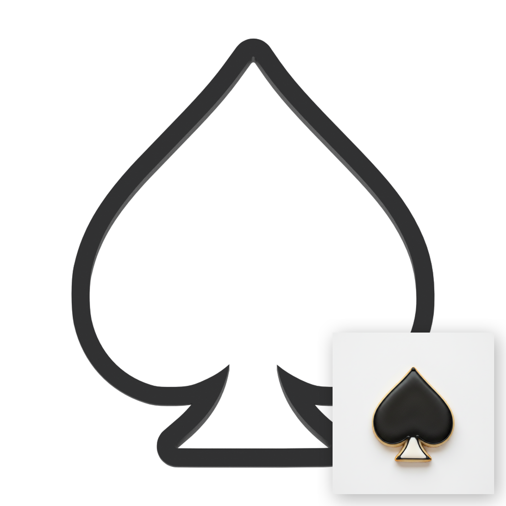 Spade Symbol Cards Cookie Cutter with Easy Push Design — main photo
