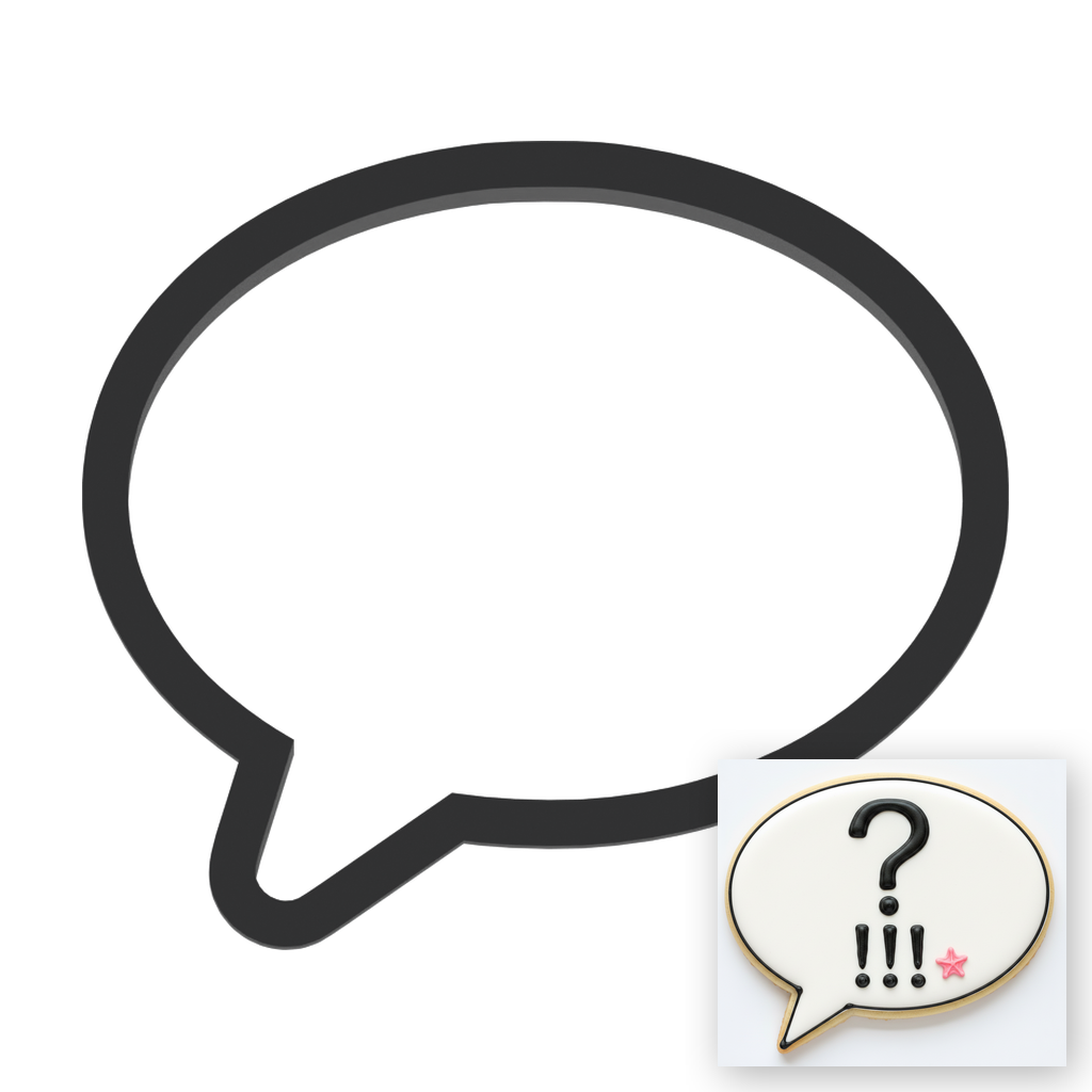 Speech Bubble Cookie Cutter with Easy Push Design — main photo