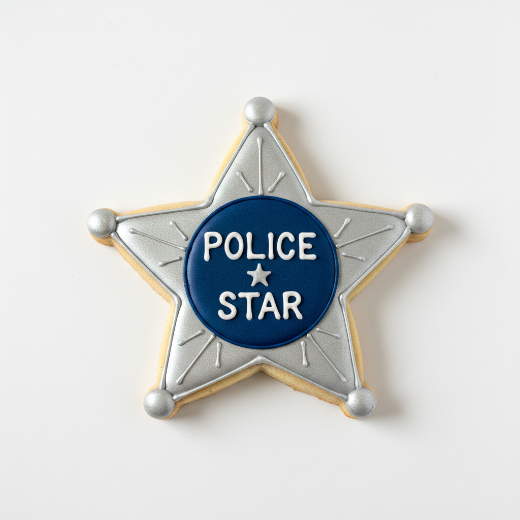 Star Police Badge Cookie Cutter with Easy Push Design — photo 2