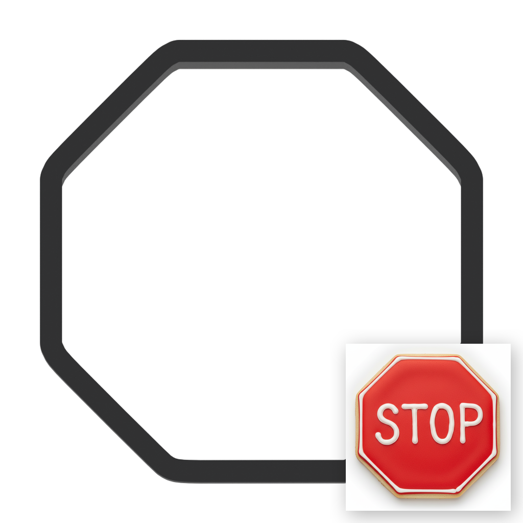 Stop Sign Cookie Cutter with Easy Push Design — main photo