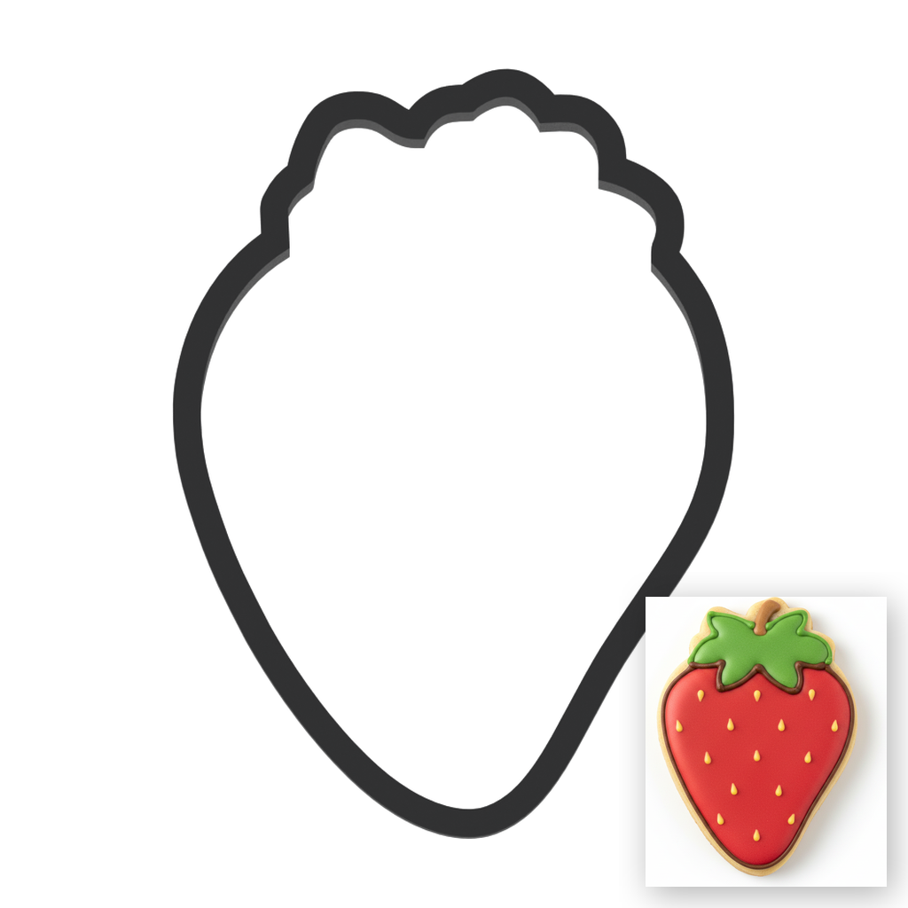 Strawberry Cookie Cutter with Easy Push Design — main photo