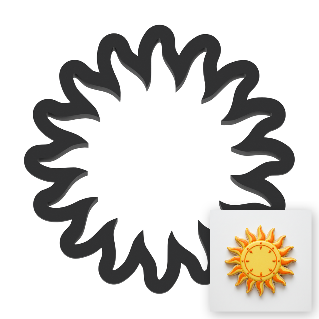 Sun Cookie Cutter with Easy Push Design — main photo